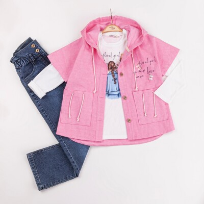 Wholesale Girls 3-Pieces Jacket, T-shirt and Pants Set 6-10Y Miss Lore 1055-5627 - Miss Lore (1)
