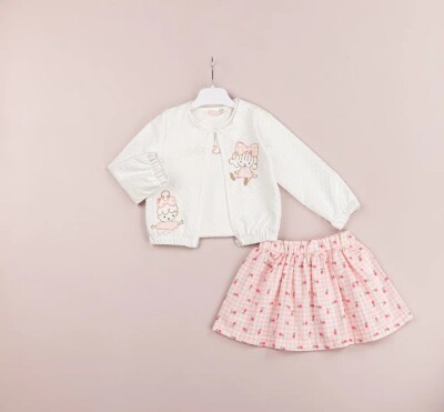 Wholesale Girls 3-Pieces Jacket, T-shirt and Skirt Set 1-4Y BabyRose 1002-4542 Розовый 