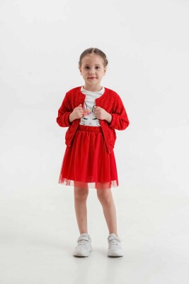 Wholesale Girls 3-Pieces Jacket, T-shirt and Skirt Set 2-5Y Eray Kids 1044-13309 - 2