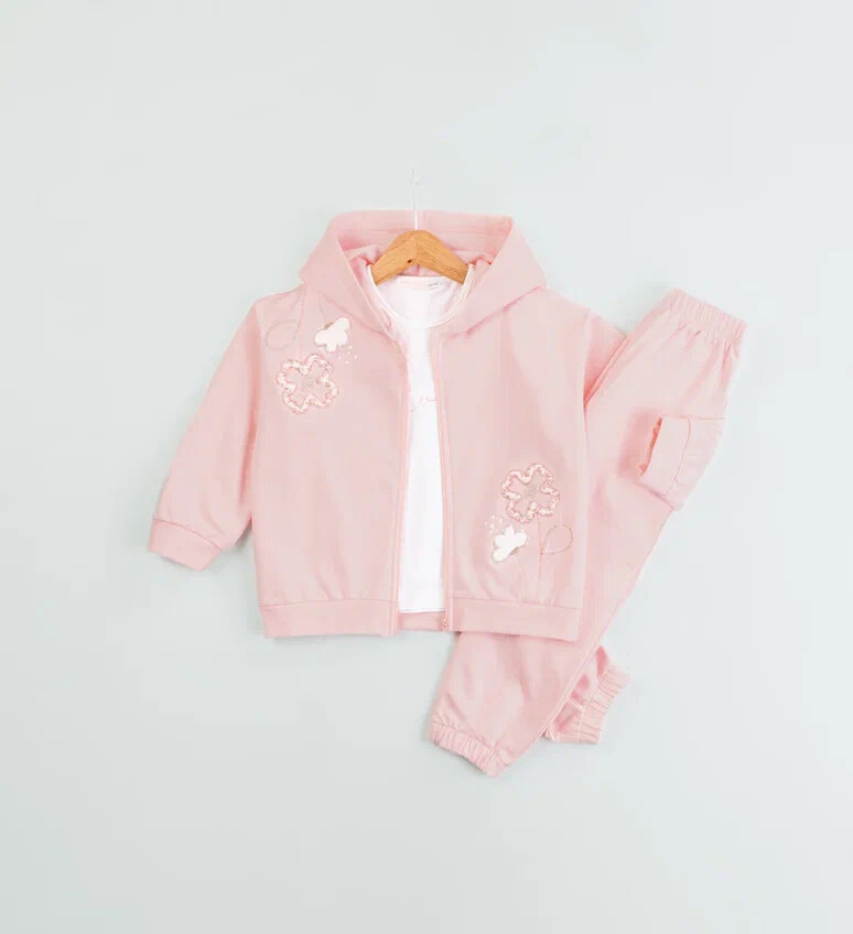 Wholesale Girl's 3pcs Tracksuit Set 2-5Y BabyRose 1002-7801 - 3