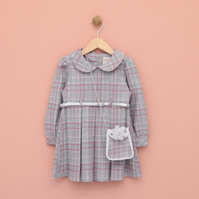 Wholesale Girl's Bag Belted Dress 2-5Y Lilax 1049-6571 - Lilax