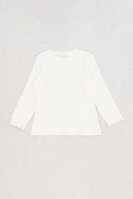 Wholesale Girls Basic Long Sleeve T-Shirt 9-14Y DMB Boys&Girls 1081-9691 Экрю