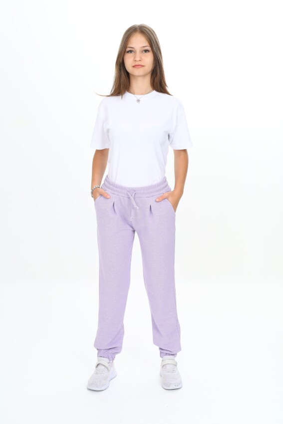 Wholesale Girls' Basic Sweatpants 7-10Y Nickel 2060-20093-2 - 3