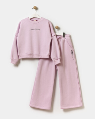 Wholesale Girl's Basic Tracksuit Set 10-13Y Miniloox 1054-24437 Нежно-лиловый 