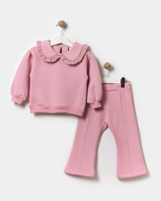 Wholesale Girls Basic Tracksuit Set 2-5Y Bupper Kids 1053-24302 Пудра