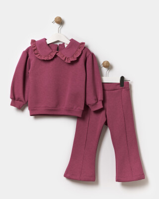 Wholesale Girls Basic Tracksuit Set 2-5Y Bupper Kids 1053-24302 Нежно-темно фиолетовый 