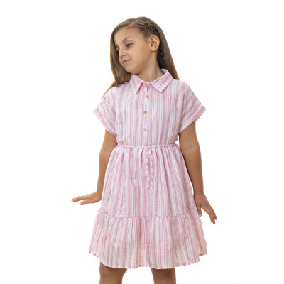 Wholesale Girl's Bat Sleeve Dress 6-9Y Timo 1018-TK5DÜ042257623 - Timo