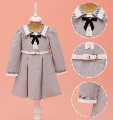 Wholesale Girl's Belted Dress 2-5Y Lilax 1049-6619 - Lilax