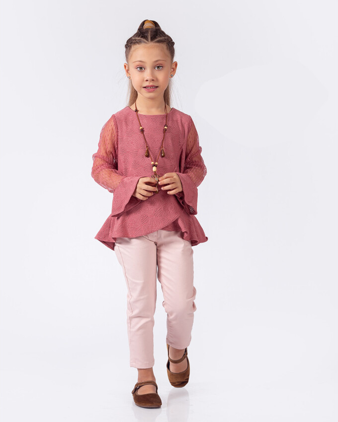 Wholesale Girls Blouse and Trouser Set 5-8Y Elayza 2023-2266 - 1