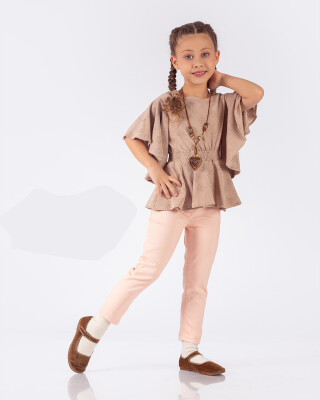 Wholesale Girls Blouse and Trouser Set 9-12 Yaş Elayza 2023-2265 - Elayza