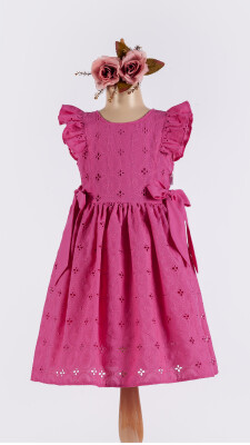 Wholesale Girls' Bow Dress 6-12Y Tivido 1042-2507 Пурпурный 