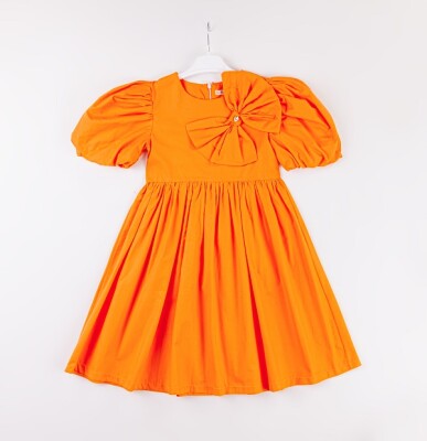 Wholesale Girls Bow Dress 7-10Y Büşra Bebe 1016-24122 Оранжевый 