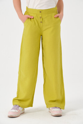 Wholesale Girls Button Detailed Wide Leg Pants 8-15Y Jazziee 2051-241Z4ALE01 Зелёный 