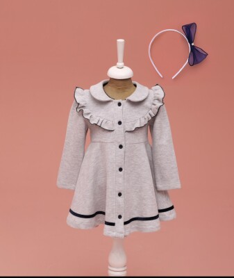 Wholesale Girl's Button Dress 2-5Y Lilax 1049-6579 Серый 