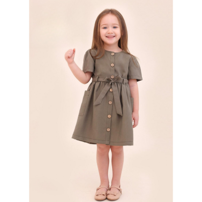 Wholesale Girl's Button Dress 2-5Y Lilax 1049-6703 - Lilax