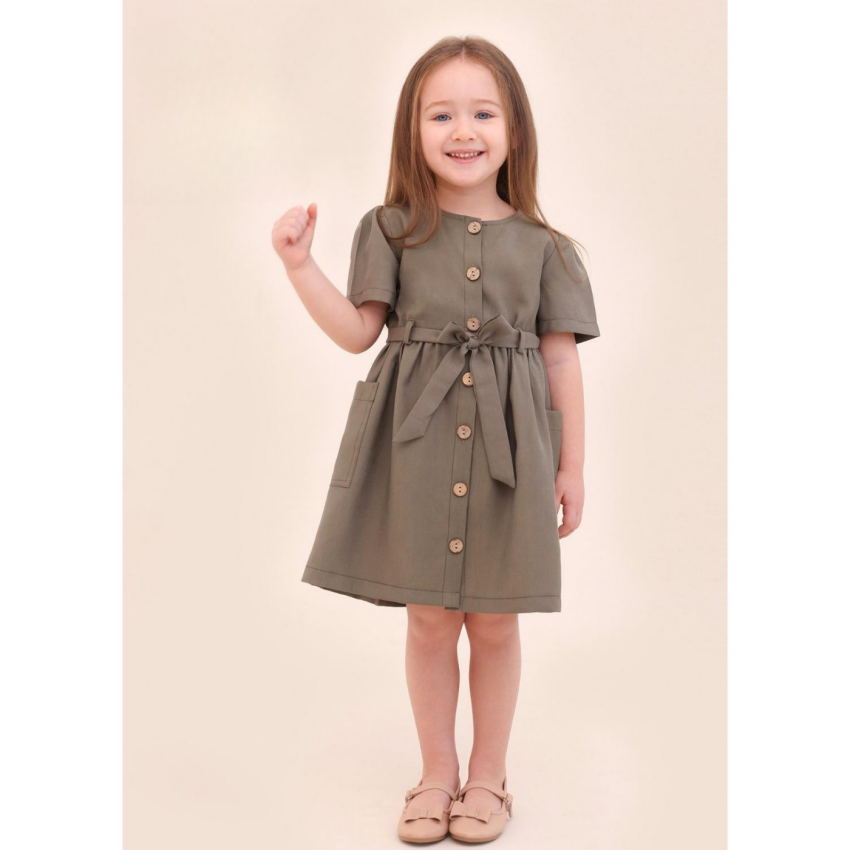 Wholesale Girl's Button Dress 2-5Y Lilax 1049-6703 - 1