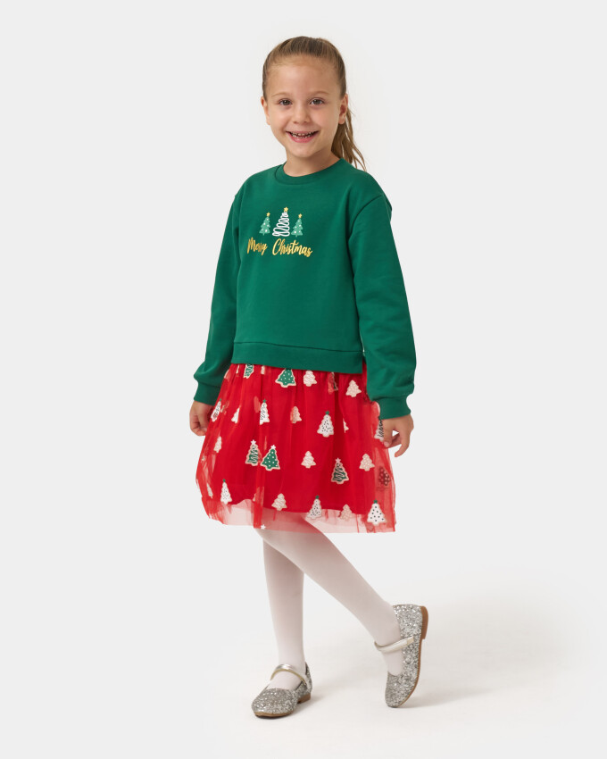 Wholesale Girl's Christmas 2-pack Skirt and Sweatshirt 4-7Y Bupper Kids 1053-24929 - 1