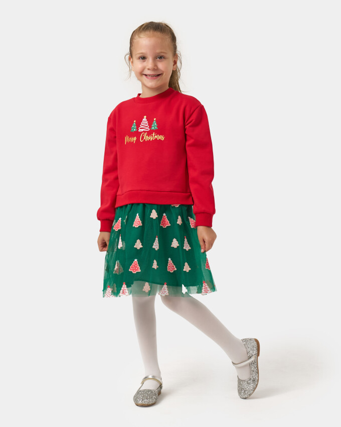 Wholesale Girl's Christmas 2-pack Skirt and Sweatshirt 4-7Y Bupper Kids 1053-24929 - 2