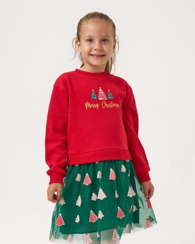 Wholesale Girl's Christmas 2-pack Skirt and Sweatshirt 4-7Y Bupper Kids 1053-24929 - 4