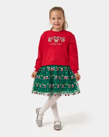 Wholesale Girl's Christmas Dress 4-7Y Bupper Kids 1053-24931 - 11