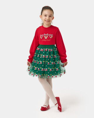 Wholesale Girl's Christmas Dress 5-8Y Bupper Kids 1053-24910 - Bupper Kids