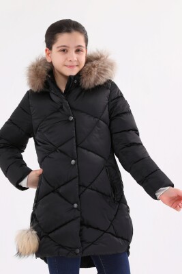 Wholesale Girls' Coat 6-14Y Benitto Kids 2007-51273 Чёрный 