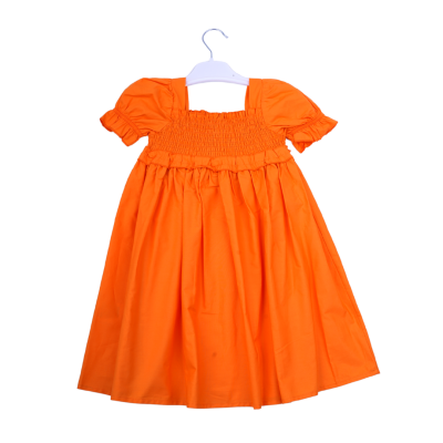 Wholesale Girls Cotton Dress 3-6Y Büşra Bebe 1016-23148 Оранжевый 