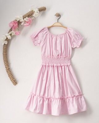 Wholesale Girls Cotton Dress 7-10Y Büşra Bebe 1016-23121 Розовый 