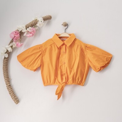 Wholesale Girls Cotton Shirt 11-14Y Büşra Bebe 1016-23127 Оранжевый 