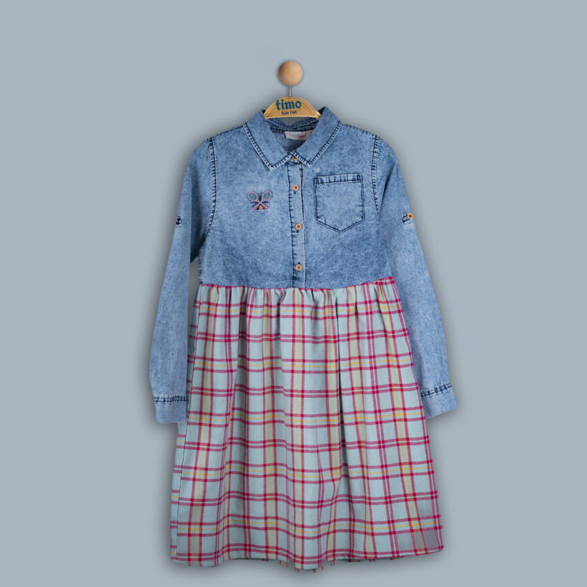 Wholesale Girls Denim Dress 6-9Y Timo 1018-TK4DÜ042241793 - 2