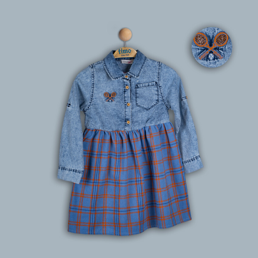 Wholesale Girls Denim Dress 6-9Y Timo 1018-TK4DÜ042241793 - 3