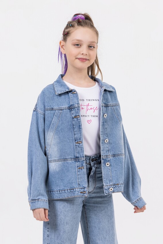 Wholesale Girls Denim Jacket 9-14Y DMB Boys&Girls 1081-9703 - 2