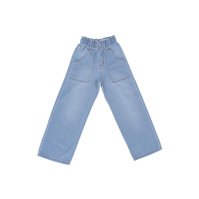 Wholesale Girls Denim Pants 7-14Y Flori 1067-22533 Льдисто-голубая