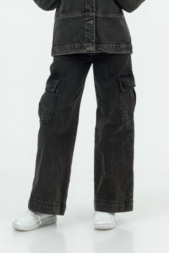 Wholesale Girls Denim Pants 9-14Y DMB Boys&Girls 1081-0200 - 5