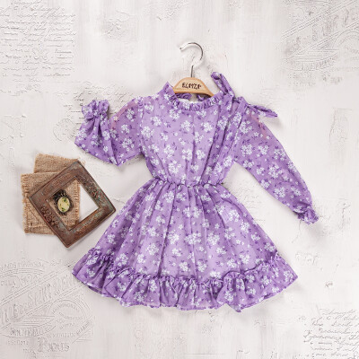 Wholesale Girls Dress 2-5Y Elayza 2023-2274 Лиловый 