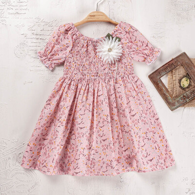 Wholesale Girls Dress 2-5Y Elayza 2023-2305 Лососевый цвет
