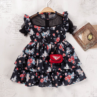 Wholesale Girls Dress 2-5Y Elayza 2023-2327 Чёрный 