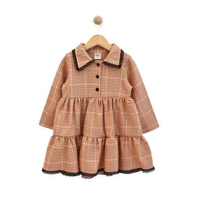 Wholesale Girls Dress 2-5Y Lilax 1049-6225 Лососевый цвет