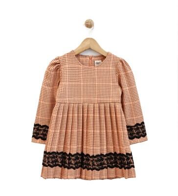 Wholesale Girls Dress 2-5Y Lilax 1049-6227 Лососевый цвет