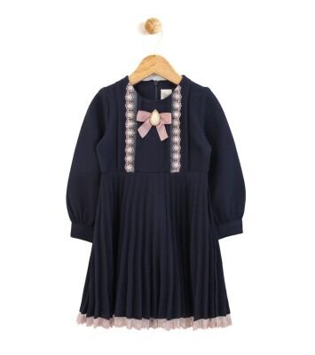 Wholesale Girls Dress 2-5Y Lilax 1049-6237 Темно-синий