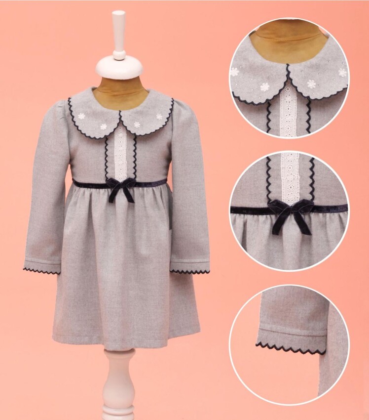 Wholesale Girl's Dress 2-5Y Lilax 1049-6620 - 1