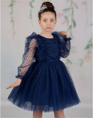 Wholesale Girls Dress 2-5Y Wizzy 2038-3414 Темно-синий