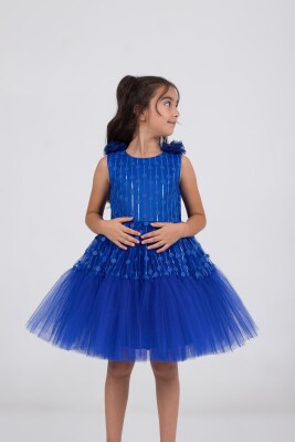 Wholesale Girls Dress 2-5Y Wizzy 2038-3532 Светло-серовато- синий