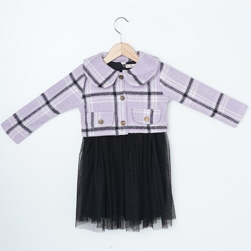 Wholesale Girls Dress 3-6Y Büşra Bebe 1016-23232 - 2