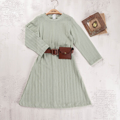 Wholesale Girls Dress 5-8Y Elayza 2023-2360 Зелёный 