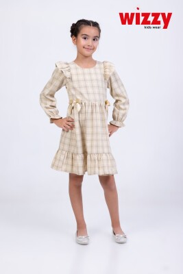 Wholesale Girls Dress 6-9Y Wizzy 2038-3545 Бежевый 