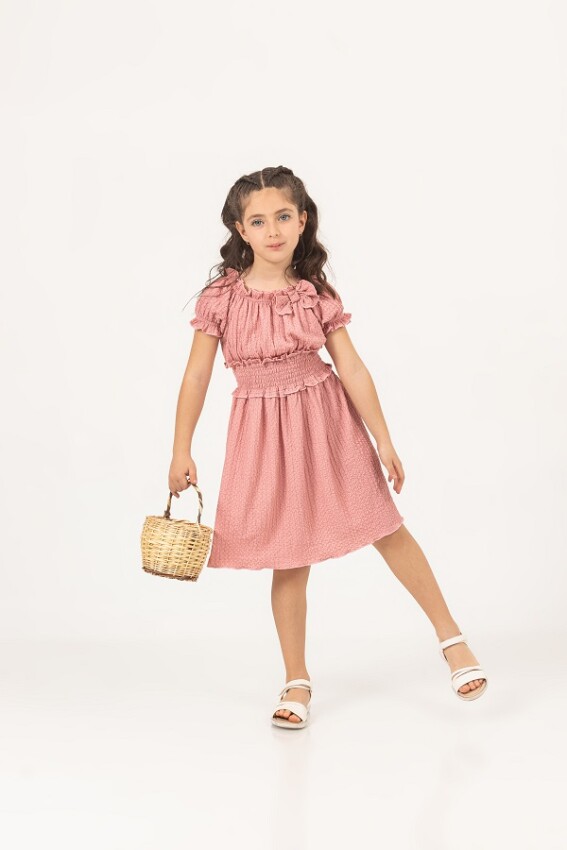 Wholesale Girls Dress 7-10Y Büşra Bebe 1016-24163 - 2