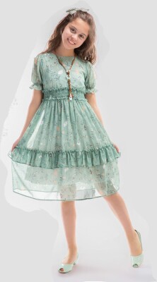 Wholesale Girls Dress 9-12Y Elayza 2023-2224 Зелёный 