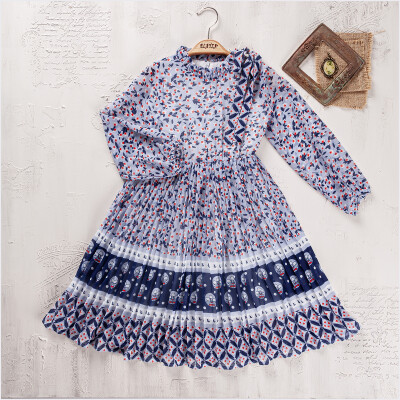 Wholesale Girls Dress 9-12Y Elayza 2023-2334 Темно-синий