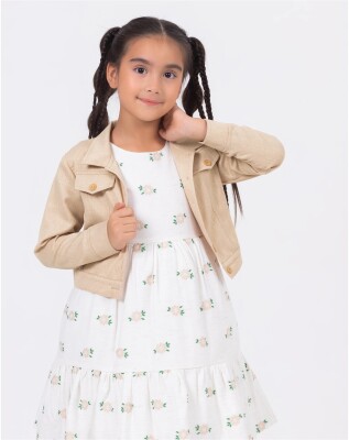 Wholesale Girls Dress And Jacket 2-5Y Wizzy 2038-3462 Бежевый 